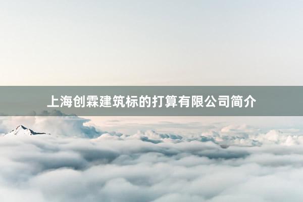 上海创霖建筑标的打算有限公司简介